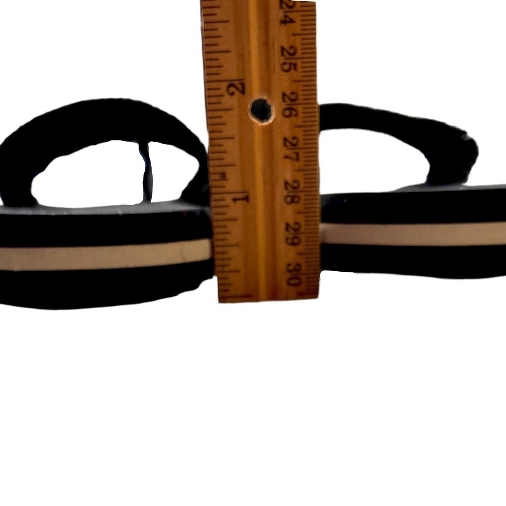 Sanuk Black Cream Brown Flip Flop Slides Floral Embroidery Beaded Size 7 - Picture 11 of 16